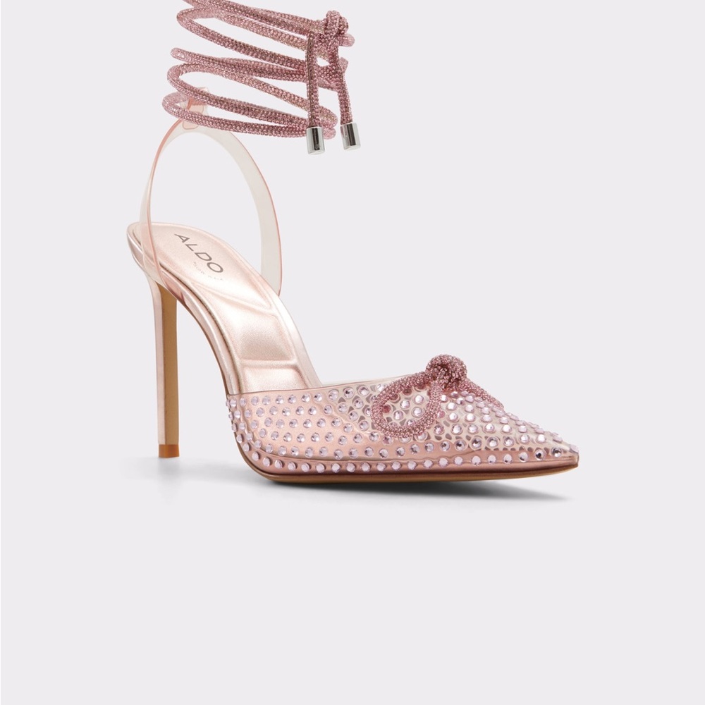 ALDO Pink Rhinestone Embellished Heels